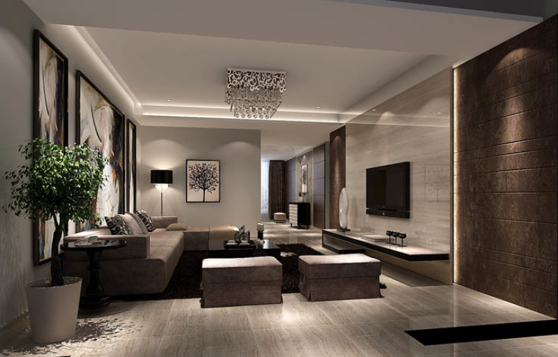 现代 三居 客厅图片来自高度国际设计装饰在蔚蓝香醍170㎡现代风格的分享
