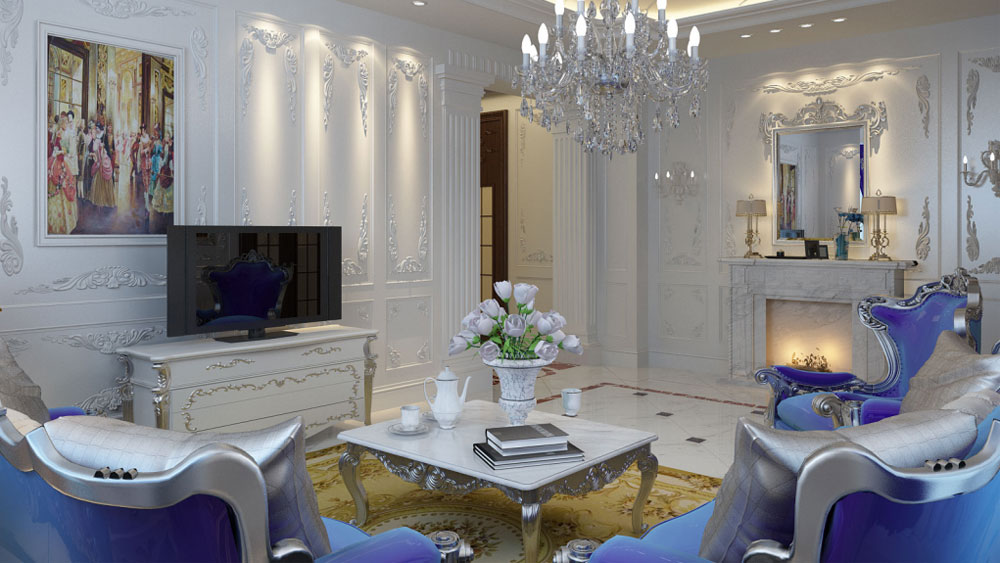 长春法式 别墅 法式风格 高度国际 装修设计 客厅图片来自高度国际装饰宋增会在长春法式别墅 500㎡的分享