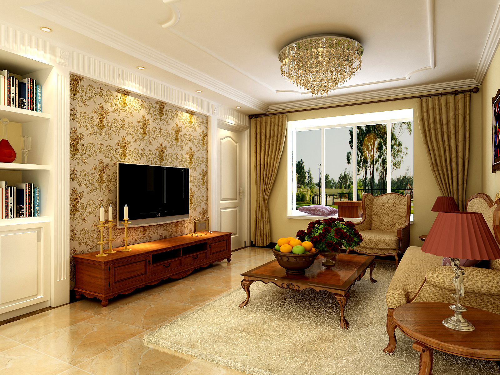 简约 欧式 三居 客厅图片来自实创装饰上海公司在三居室欧式暖色调风格装修的分享