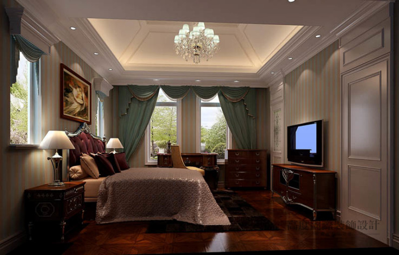 欧式 别墅 卧室图片来自高度国际设计装饰在中海尚湖世家300㎡欧式风格的分享