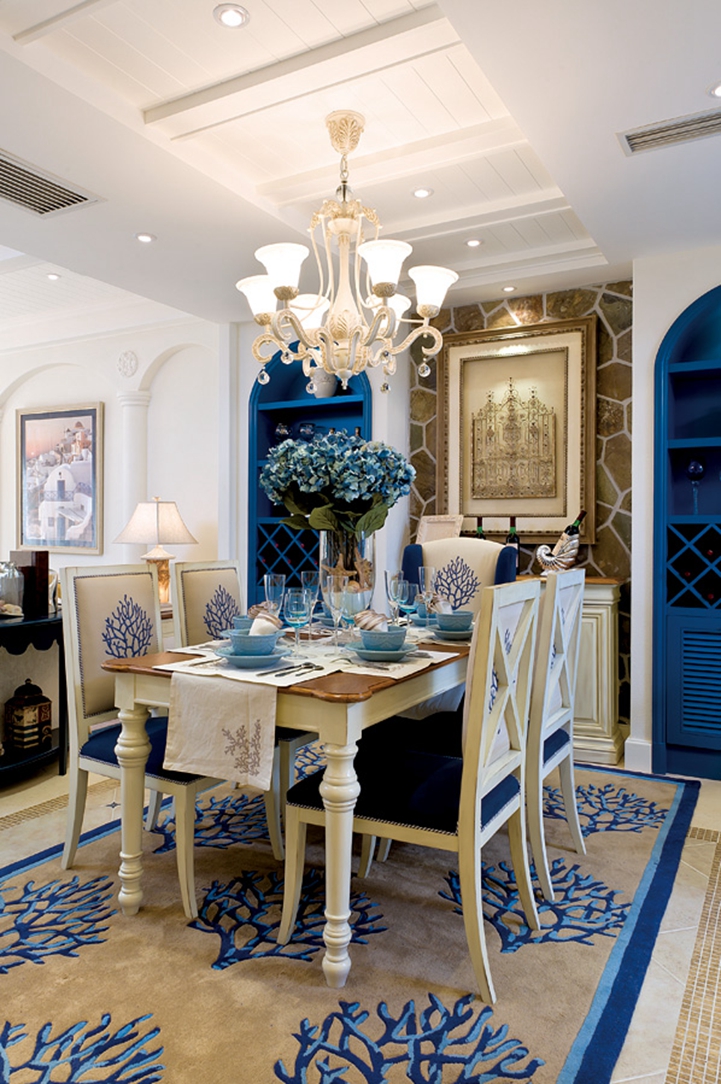 复式 地中海 混搭 卢浮公馆 餐厅图片来自超凡装饰范鸿瑞在蓝白混搭混温馨家-卢浮公馆的分享