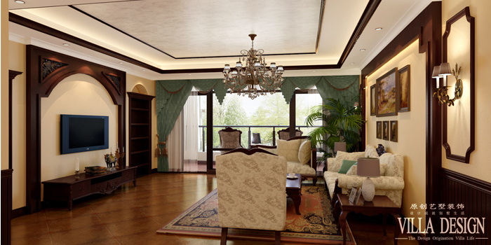客厅图片来自原创艺墅装饰安琪在经典托斯卡纳风。的分享