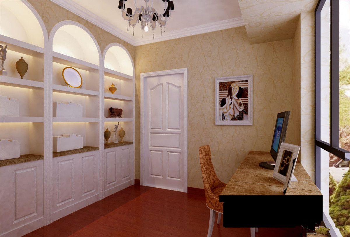 简约 欧式 三居 书房图片来自实创装饰上海公司在110平-简欧风格的分享