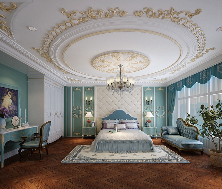 法式 别墅 康城 奢侈 卧室图片来自尚层装饰-杨在康城430平米法式装修风格的分享