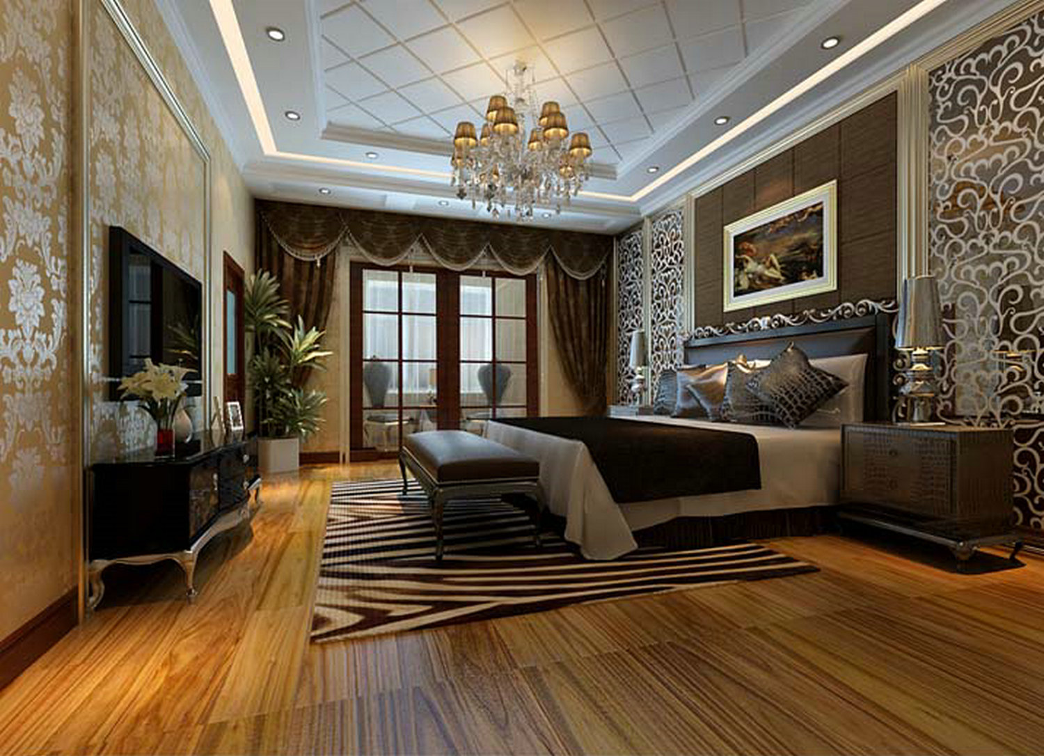 别墅 中式风格 卧室图片来自上海实创装饰工长在典雅、大气的简约欧式别墅的分享