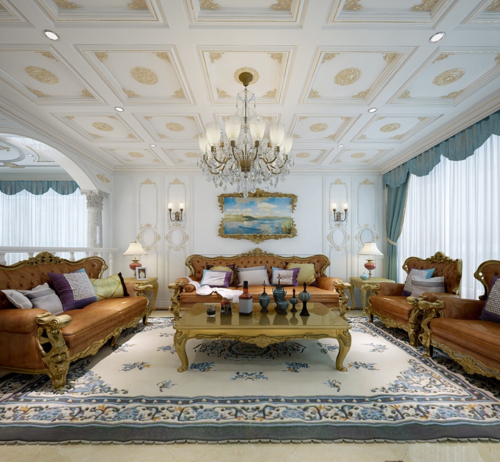 法式 别墅 康城 奢侈 客厅图片来自尚层装饰-杨在康城430平米法式装修风格的分享