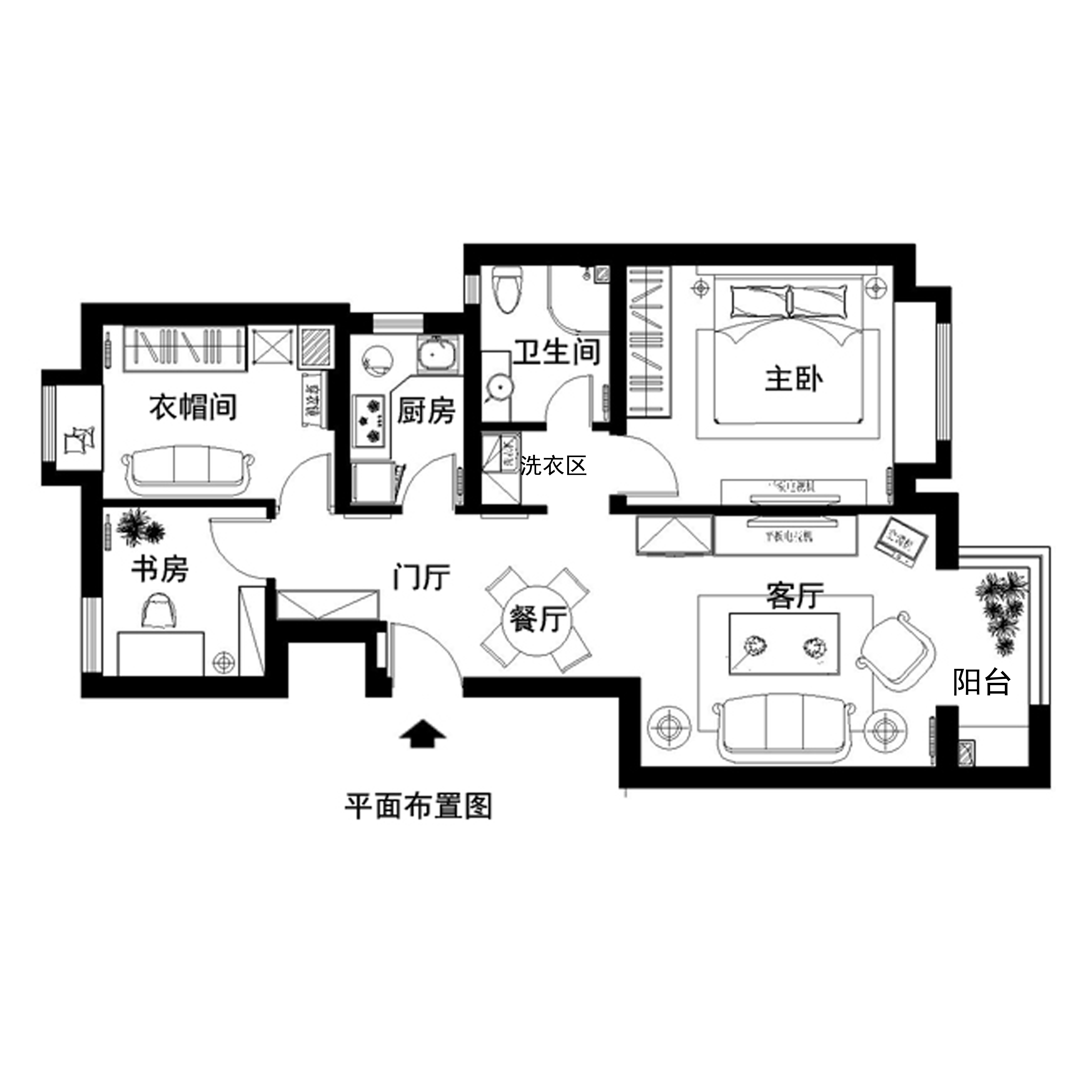 唯美法式风 三居室 时尚奢华风 新婚设计 户型图图片来自上海实创-装修设计效果图在唯美法式风打造三居之家的分享