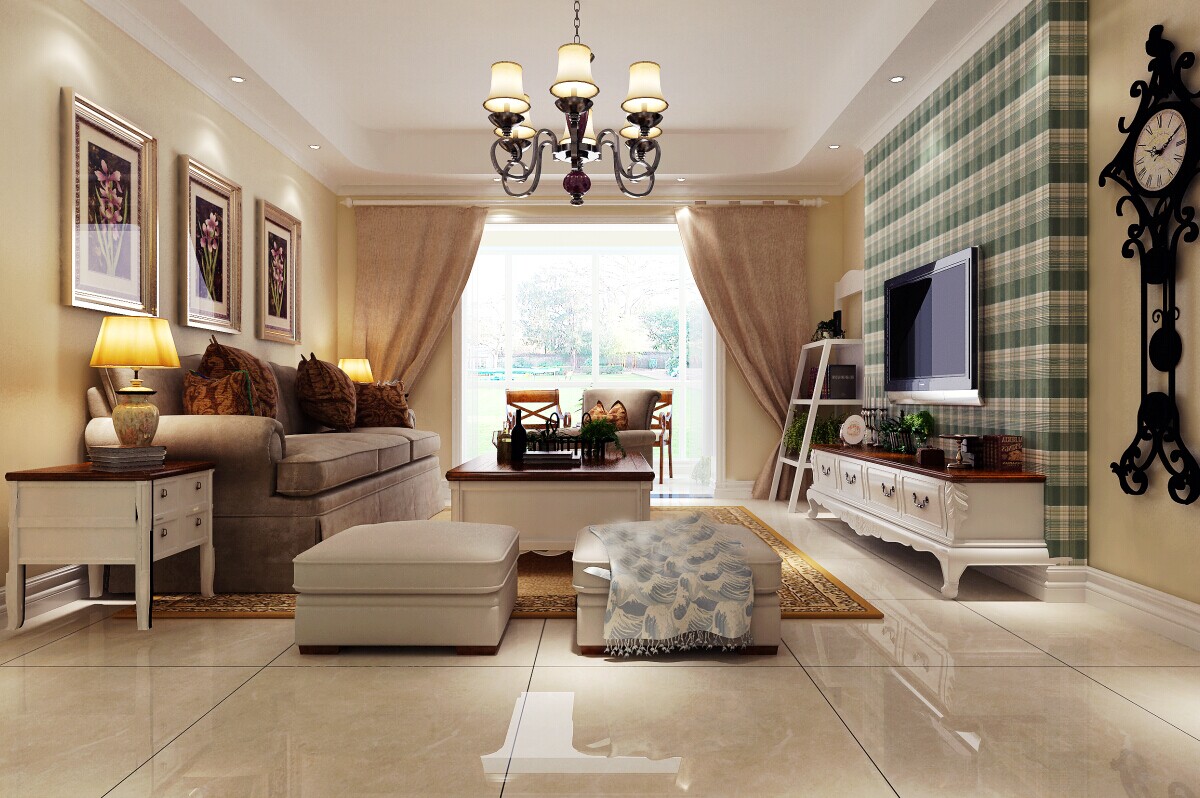美式 客厅图片来自郑州实创装饰-杨淑平在升龙玺园美式风格装修设计的分享