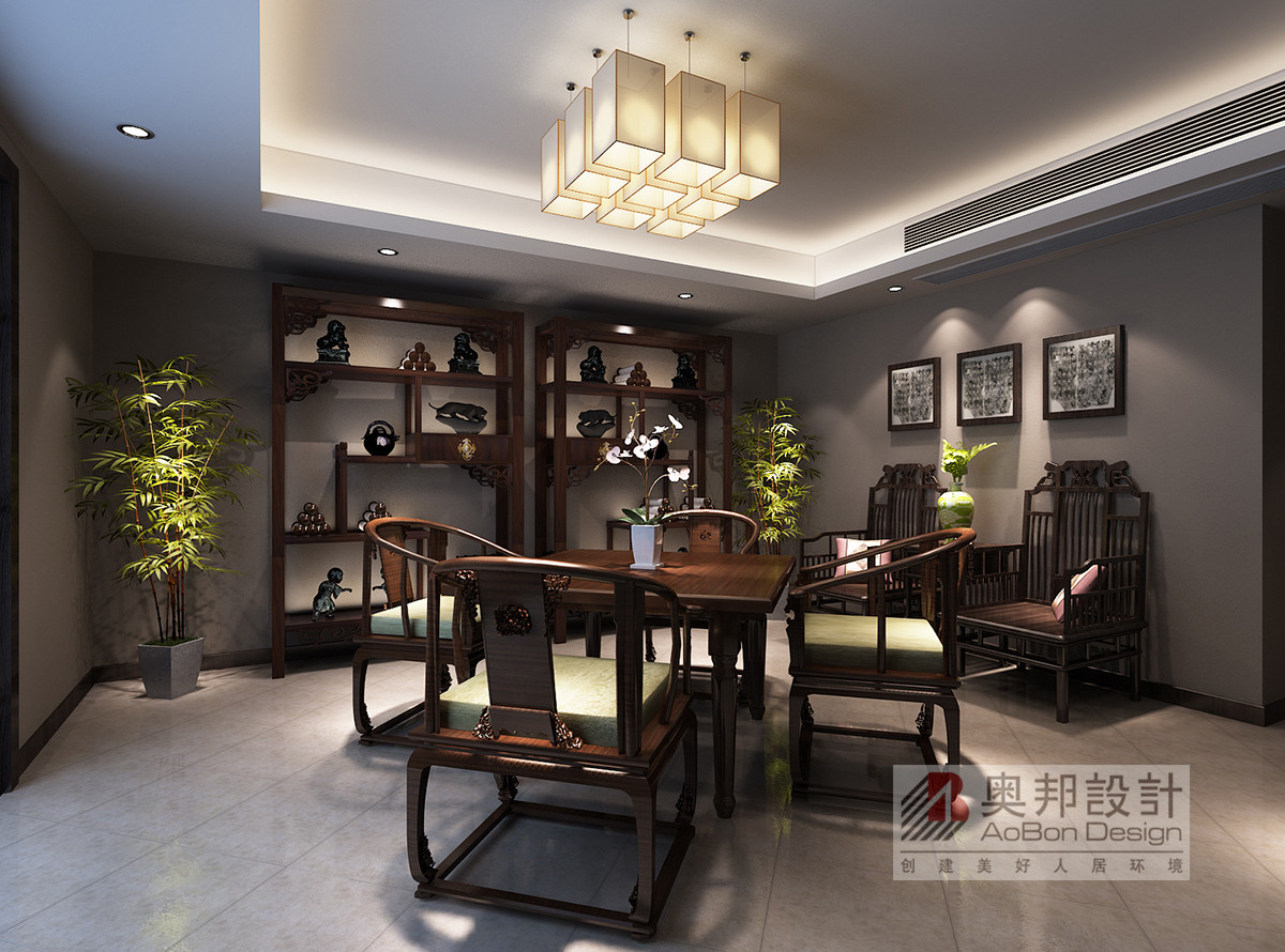 别墅 中式 奥邦装饰 韦捷铭作品 别墅设计 餐厅图片来自上海奥邦装饰在嘉定别墅里的新中式雅韵！的分享