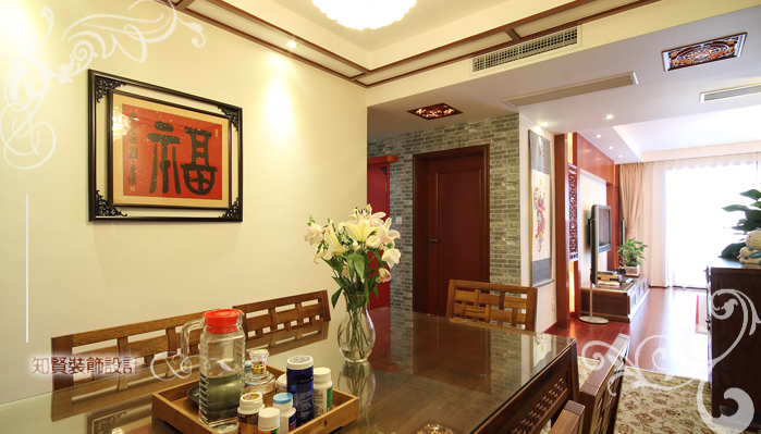 餐厅图片来自上海知贤设计小徐在现代家装与传统文化融合的艺术的分享