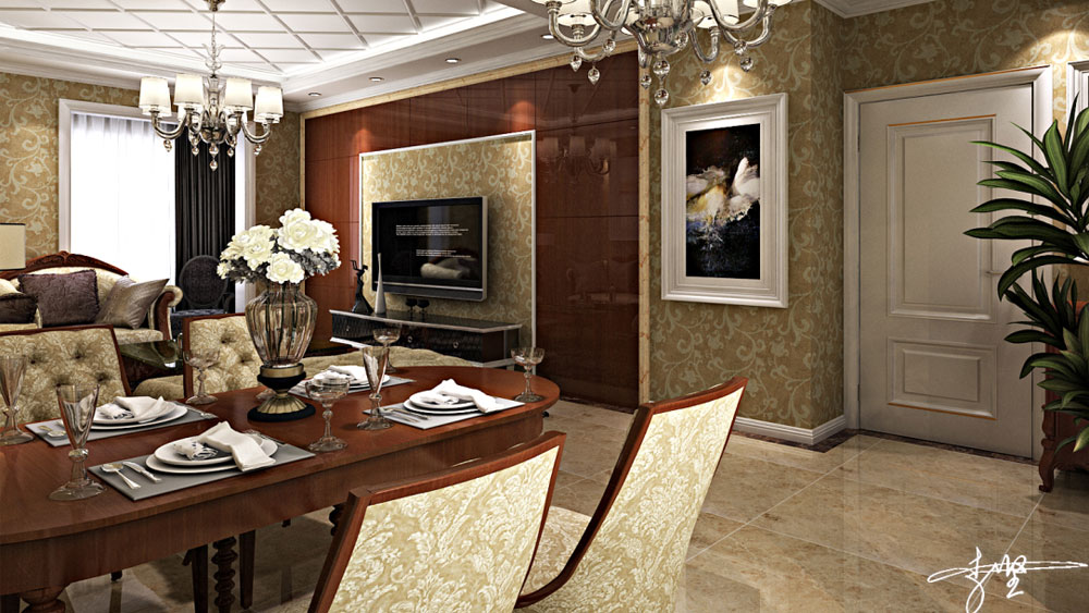 美式风格 三居室 青秀城 高度国际 装修设计 客厅图片来自高度国际装饰宋增会在青秀城 三居室 美式风格的分享
