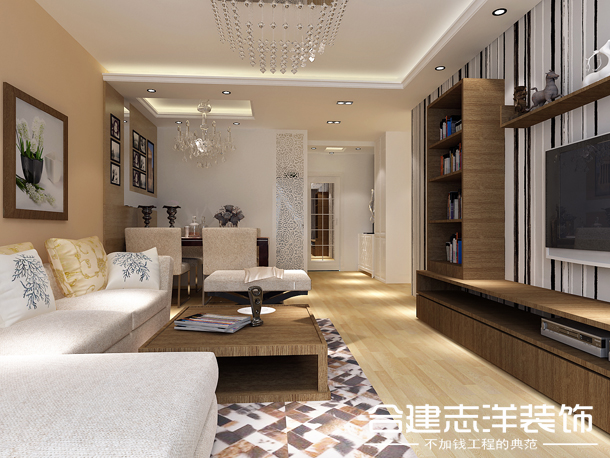 简约 合建装饰 小资 新中式 客厅图片来自北京合建装饰在国风美唐的简约风的分享