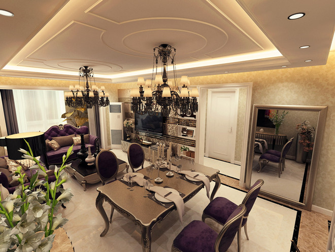 中海城 三居室 欧式风格 高度国际 装修设计 餐厅图片来自高度国际装饰宋增会在中海城 三居室 简欧奢华风的分享