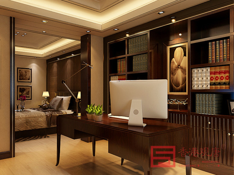 书房图片来自潍坊万泰装饰在360平低调奢华现代港式别墅的分享