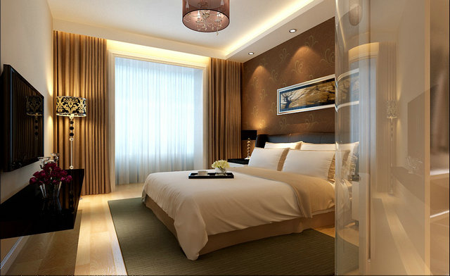 珠江帝景 二居室 现代风格 高度国际 装修设计 卧室图片来自高度国际装饰宋增会在88平米 珠江帝景  时尚简约的分享