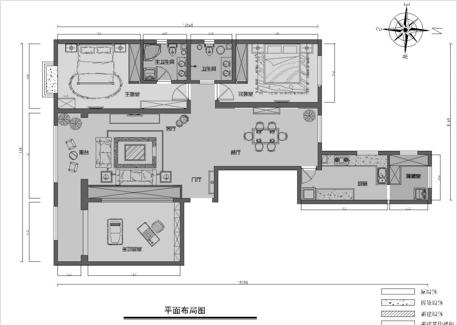 简约 五室 户型图图片来自石家庄瑞博文张琳在（发源小区）6.78万打造典雅范的分享
