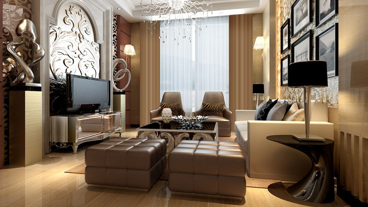高度国际 诗婷 别墅 欧式 客厅图片来自高度国际装修设计诗婷在固安孔雀城  326㎡  欧式风格的分享