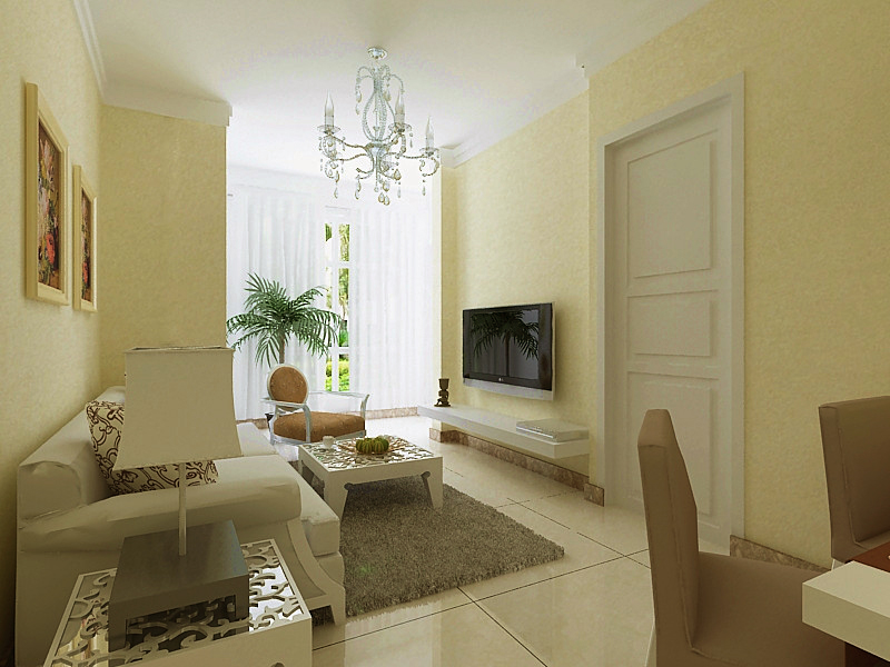 客厅图片来自合建装饰总部在两室两厅田园风格的分享
