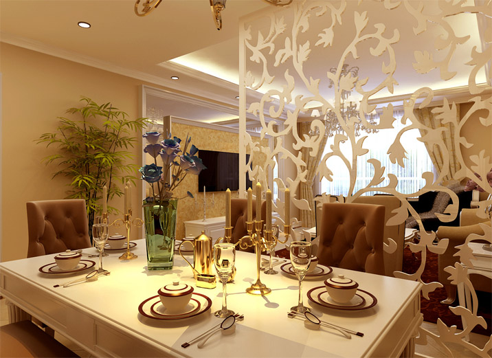 餐厅图片来自实创装饰总部在汤泉逸墅133平米欧式三居室的分享