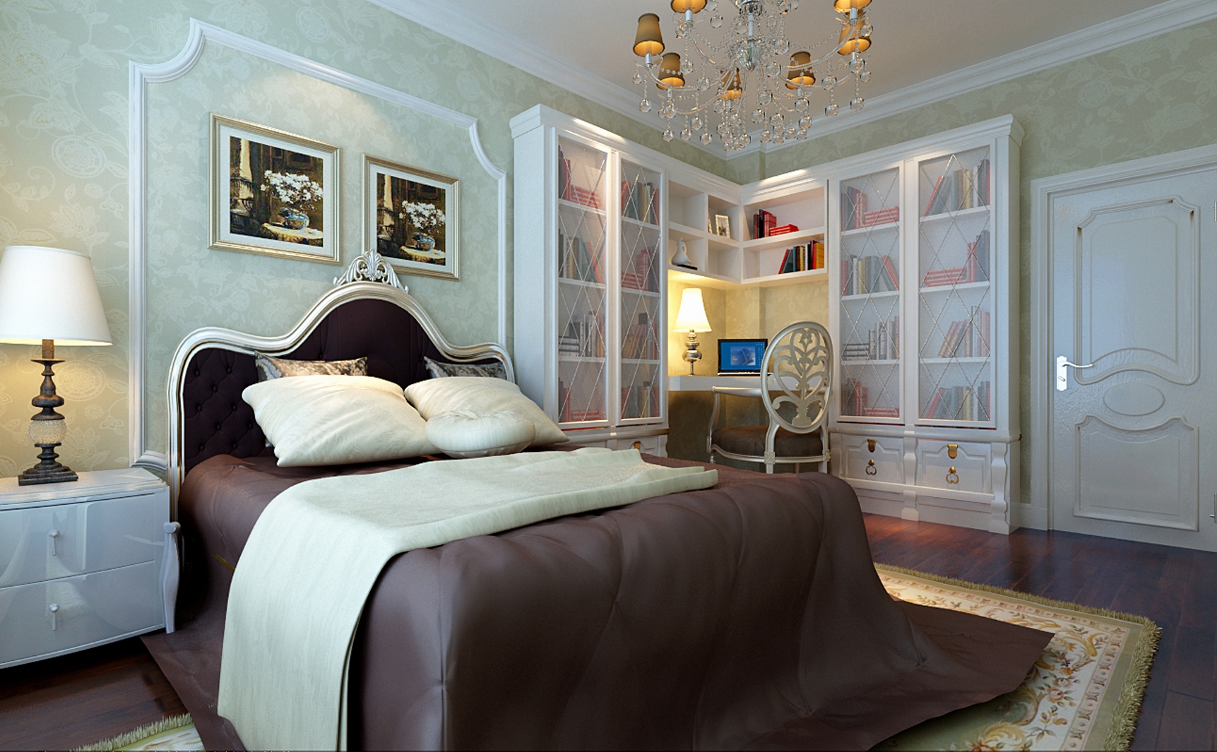 欧式 三居 白领 收纳 80后 小资 卧室图片来自shichuangyizu在国兴家园148平米奢华欧式的分享
