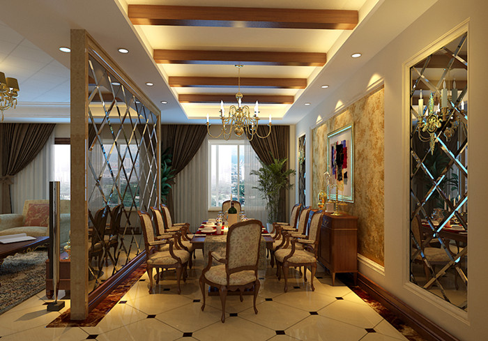 原生墅 二居室 古典风格 高度国际 装修设计 餐厅图片来自高度国际装饰宋增会在155平米 原生墅  新古典的分享