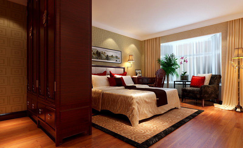 卧室图片来自实创装饰总部在广渠门九龙花园120平米中式三居的分享