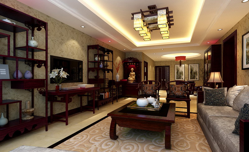 客厅图片来自实创装饰总部在广渠门九龙花园120平米中式三居的分享