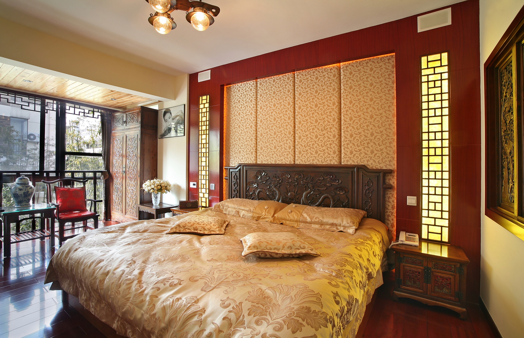 新中式奢华古典别墅80后小资高端卧室装修效果图片