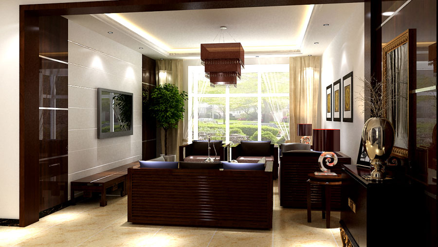 高度国际 诗婷 三居 中式 客厅图片来自高度国际装修设计诗婷在马赛公馆  130㎡  三居室的分享