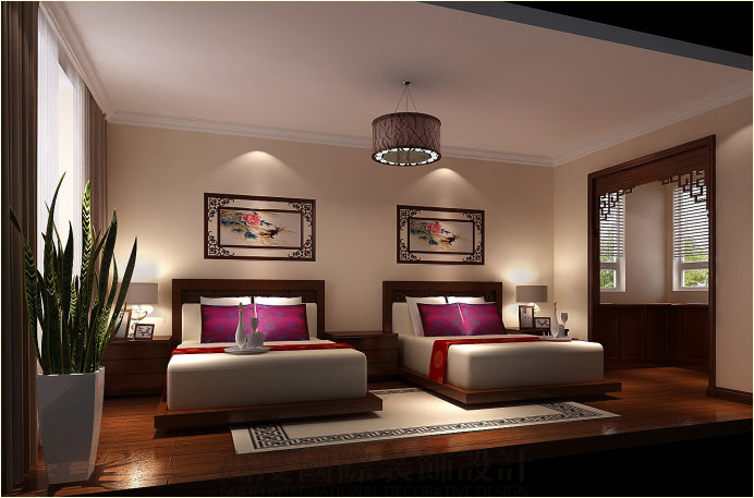 筑华年 三居 中式 高度国际 高度国际装 卧室图片来自凌军在筑华年97平米中式混搭的分享
