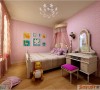 设计师将此房打造为一个梦幻童话世界，粉嫩的壁纸和床品是重点搭配。