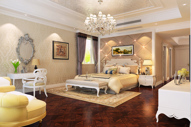 欧式 大户型 卧室图片来自石家庄业之峰装饰在恒大华府256平米简欧风格装修的分享