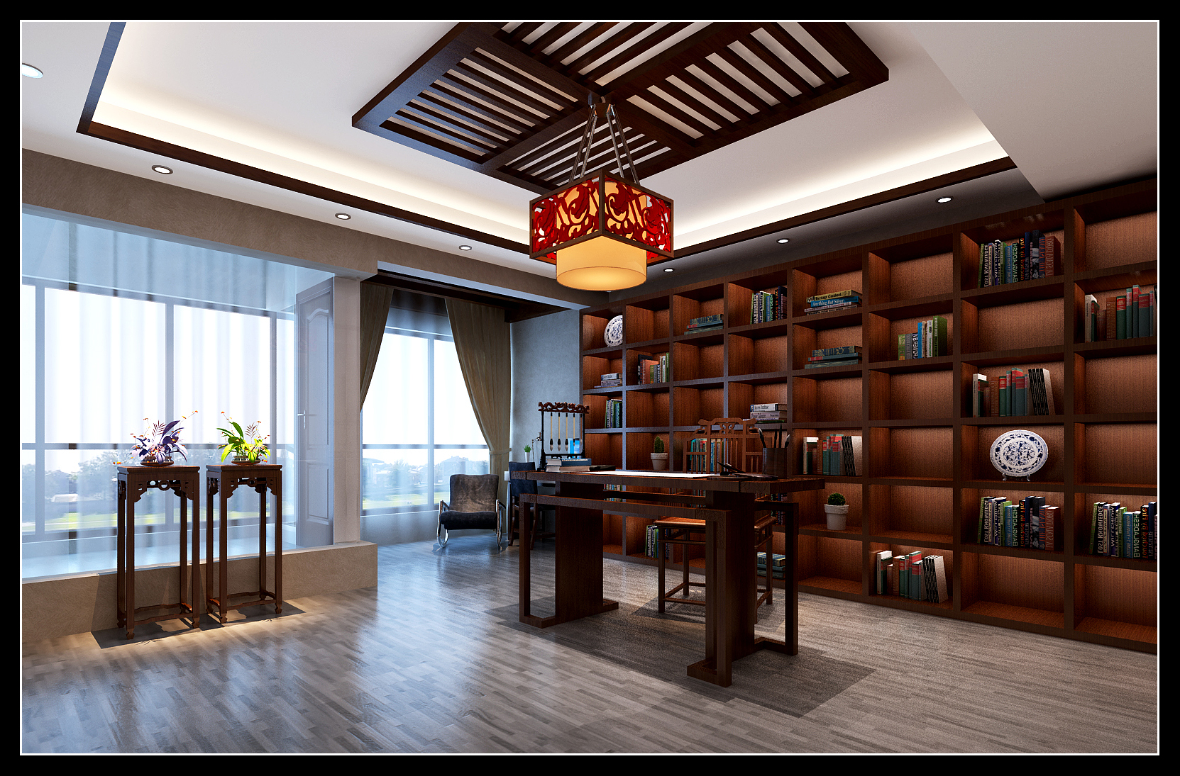欧式 田园 别墅 书房图片来自实创装饰上海公司在欧式田园风格别墅的分享
