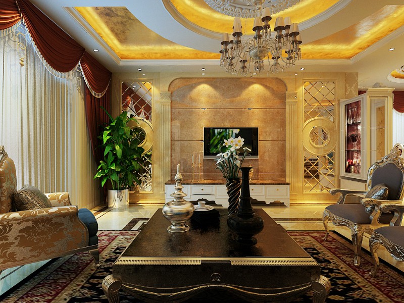 欧式风格 大户型设计 实创装饰 整体家装 实创 客厅图片来自北京实创装饰在18万打造华丽享受的分享