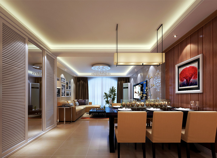 简约 三居 白领 小资 收纳 客厅图片来自上海实创-装修设计效果图在115平米三居室现代简约休闲风的分享