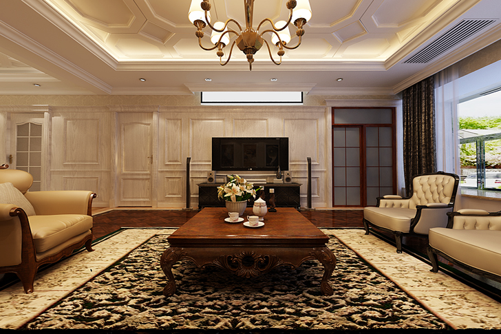欧式 大户型 客厅图片来自石家庄业之峰装饰在恒大华府256平米简欧风格装修的分享