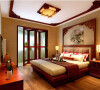 皇马花园-中式风格-107平米三居室装修-卧室装修效果图
