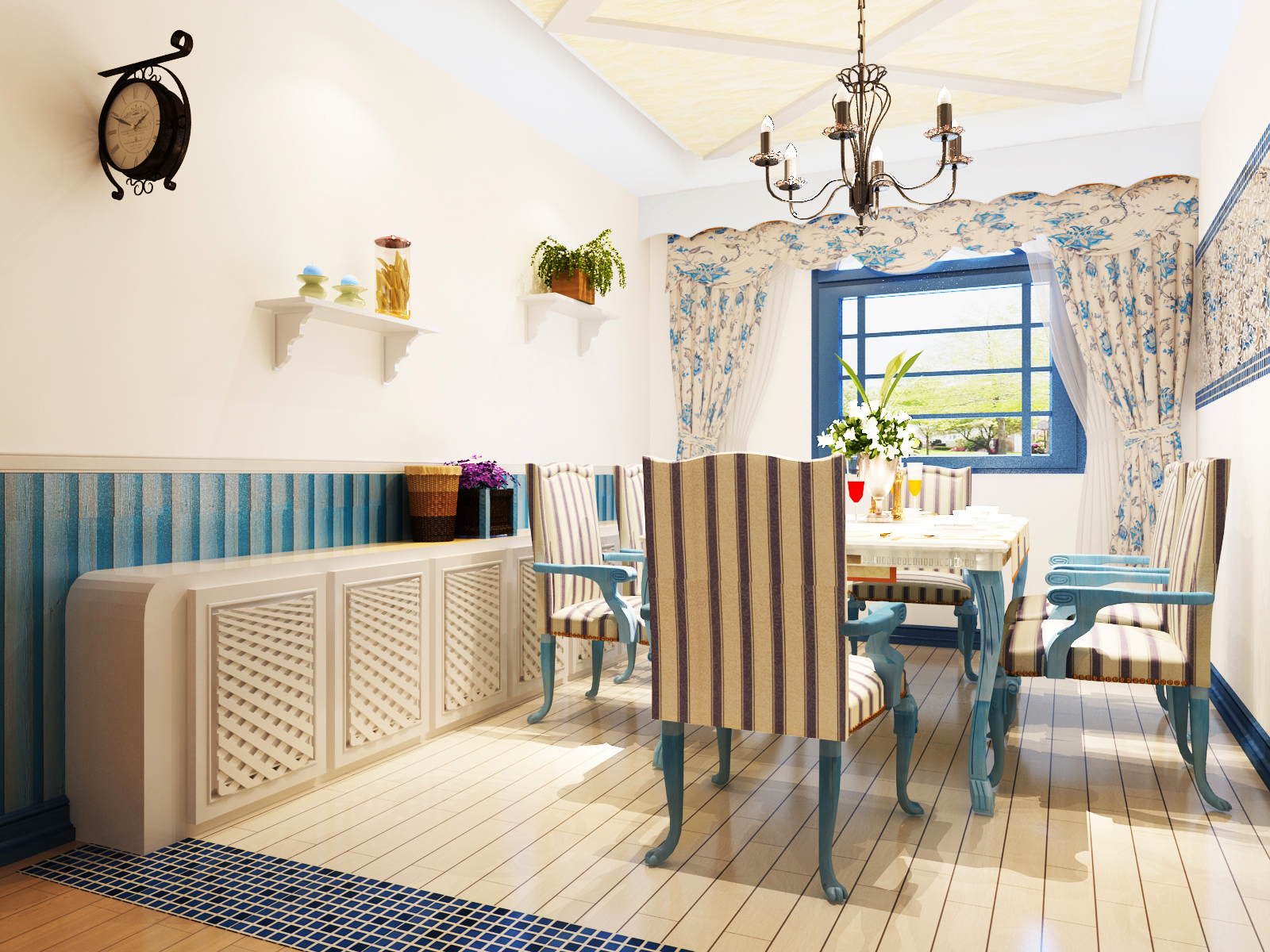 四居 简约 地中海 蔚蓝 80后 餐厅图片来自孙进进在蔚蓝的四居室地中海风格装修的分享