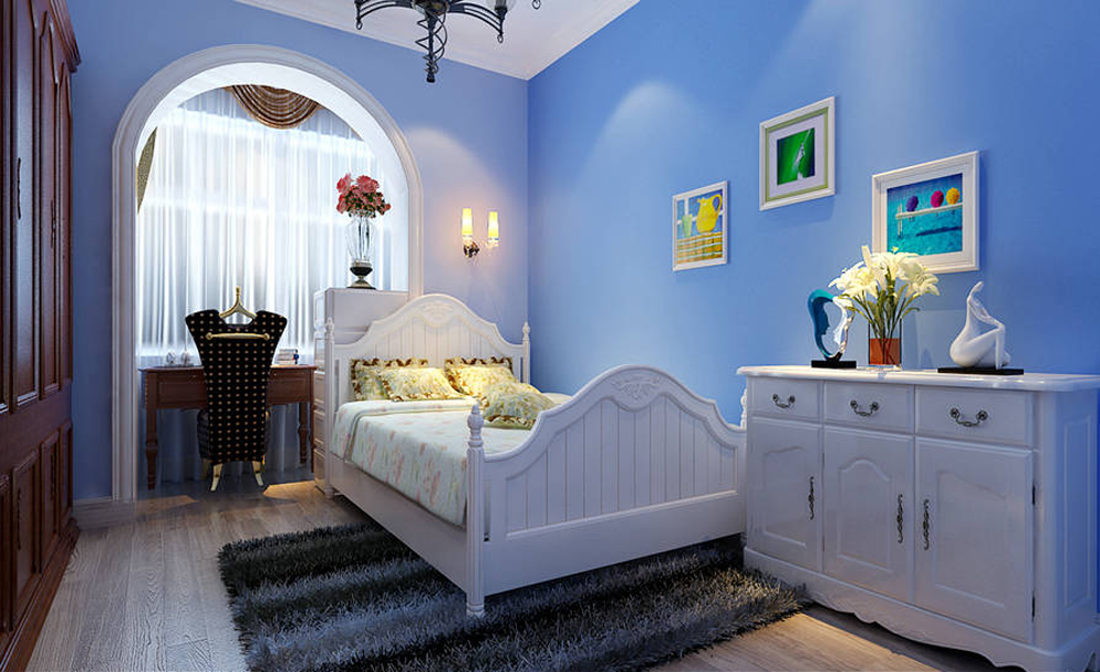 四居 简约 地中海 蔚蓝 80后 卧室图片来自孙进进在蔚蓝的四居室地中海风格装修的分享