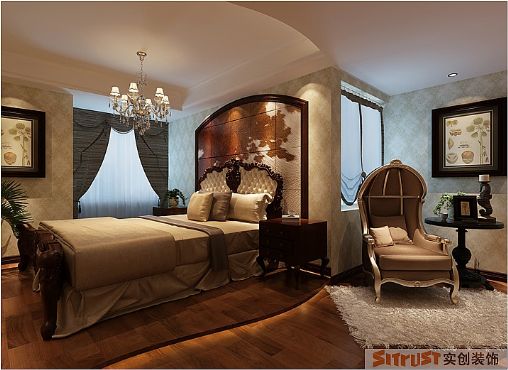 卧室图片来自实创装饰总部在英式古典感化胡同90平米大变样的分享