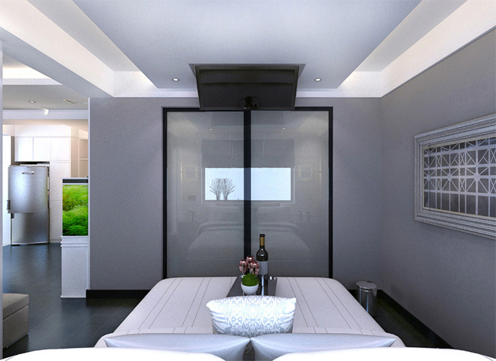 简约 一居 白领 收纳 80后 小资 卧室图片来自实创装饰百灵在60平米小户型的巧利用空间的分享