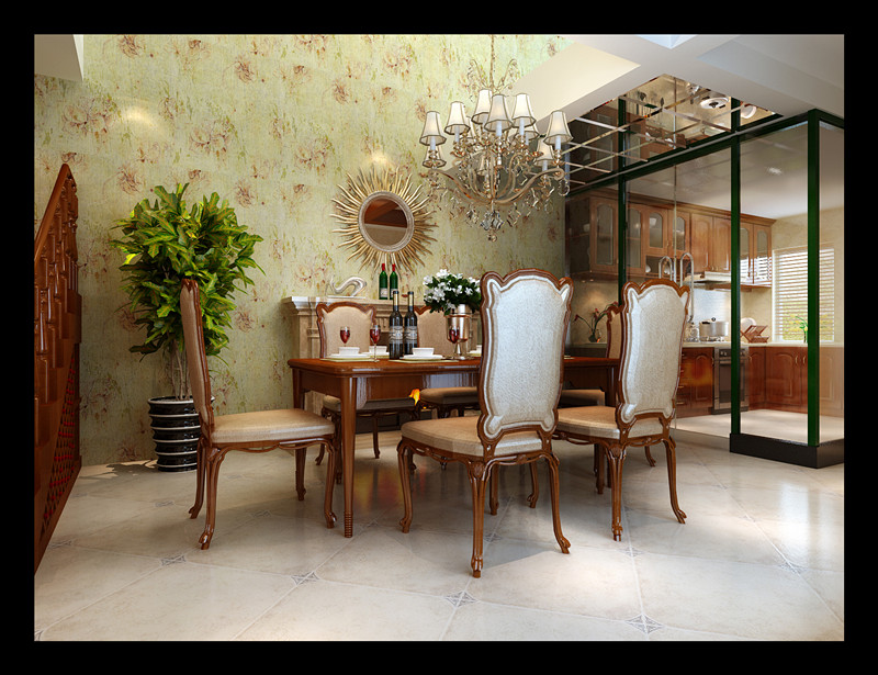 欧式 简约 别墅 餐厅图片来自实创装饰上海公司在别墅-欧式风格的分享