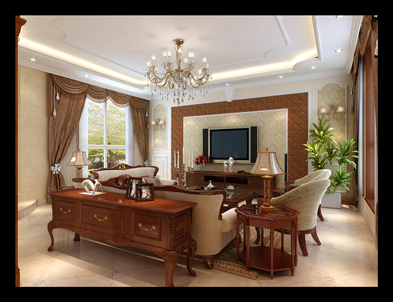 欧式 简约 别墅 客厅图片来自实创装饰上海公司在别墅-欧式风格的分享