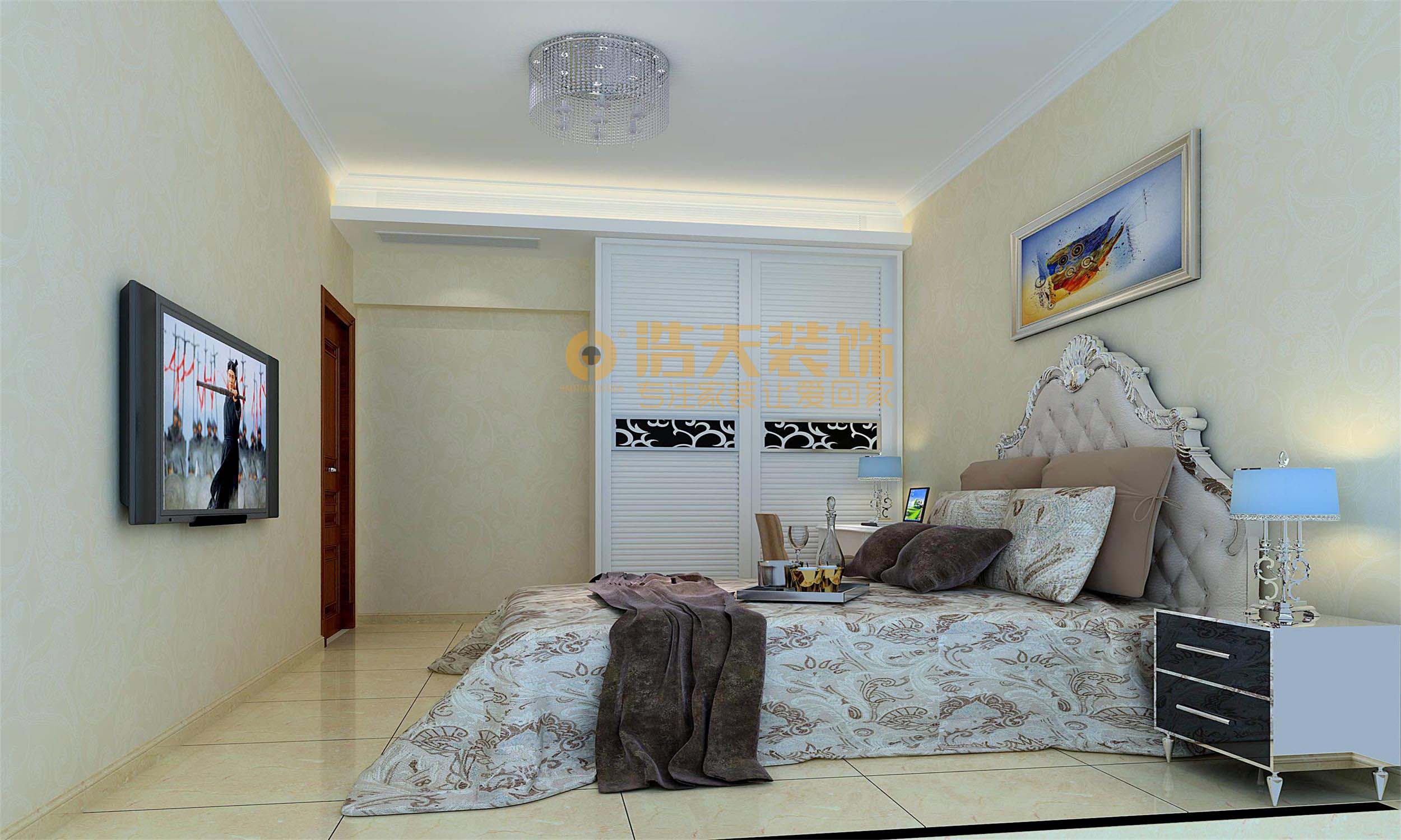 卧室图片来自深圳市浩天装饰在百合盛世刘小姐的分享