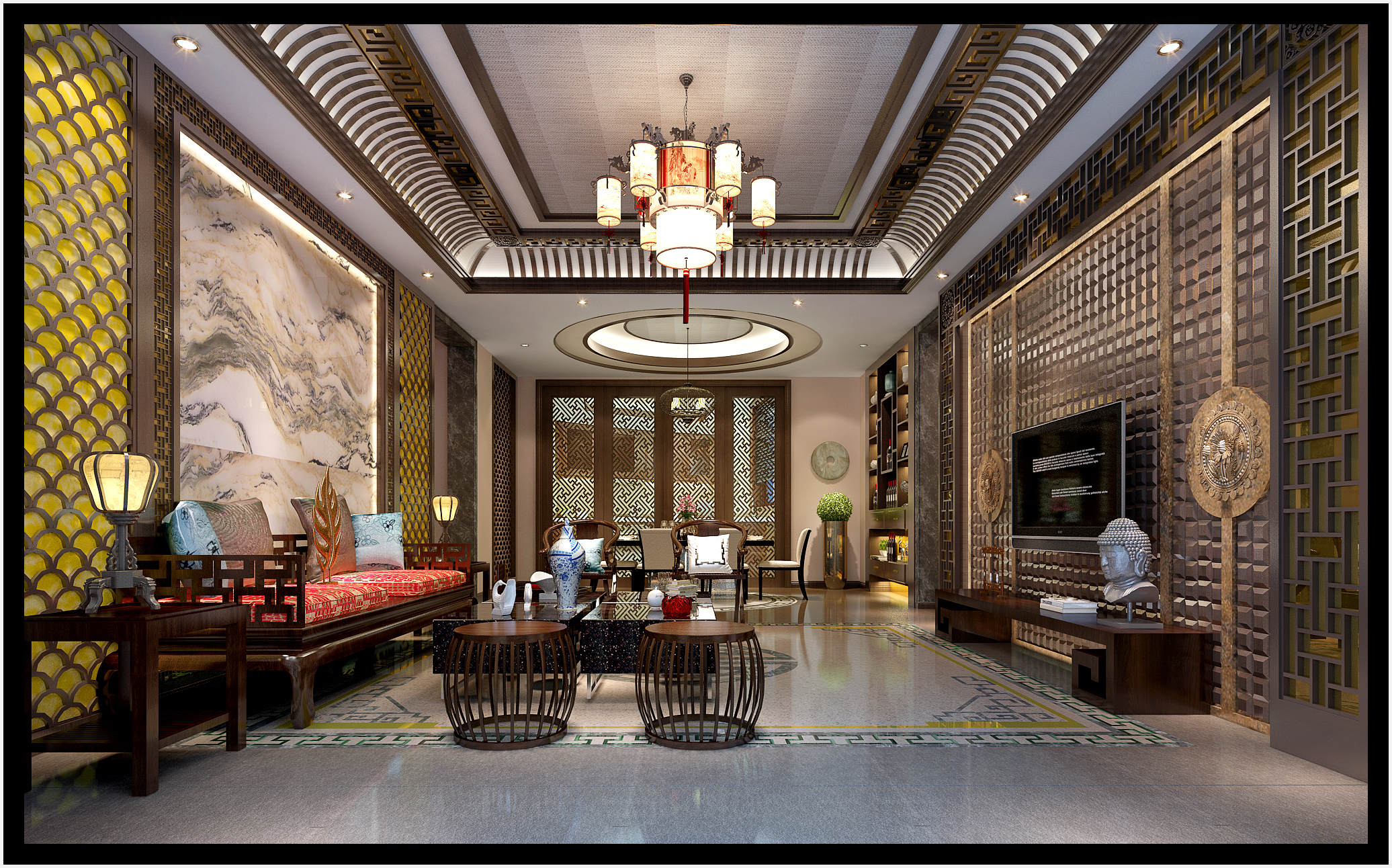 客厅图片来自名雕装饰广州分公司在流金岁月的分享