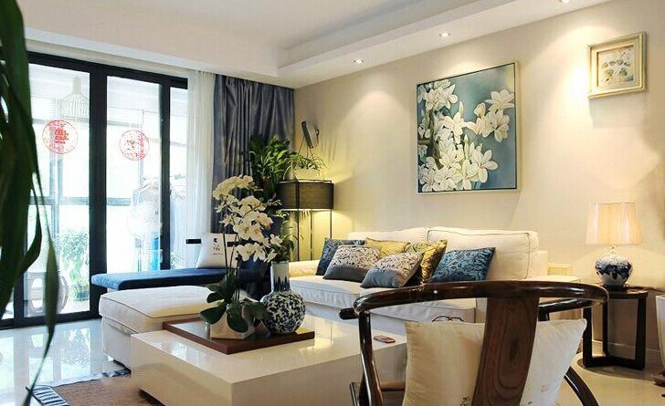 客厅图片来自佰辰生活装饰在古典柔美 休闲风混搭三居室的分享