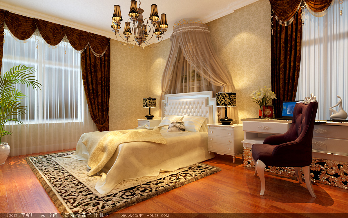天津实创 欧式风格 新房装修 装修排名 卧室图片来自天津实创装修_装饰在累也值了--12w打造欧式皇家装饰的分享