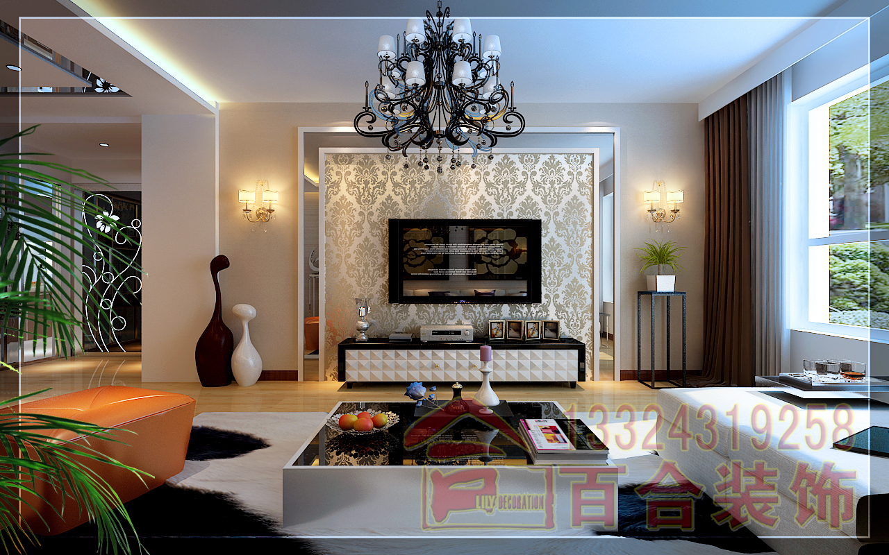 客厅图片来自吉林百合装饰集团在大禹华邦的分享