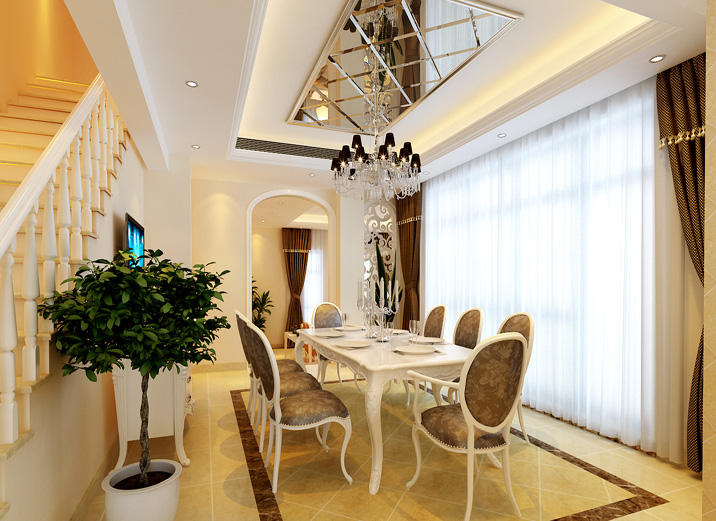 新古典 五居室 白领 收纳 80后 小资 餐厅图片来自实创装饰都琳在20万打造200平米古典五居室的分享