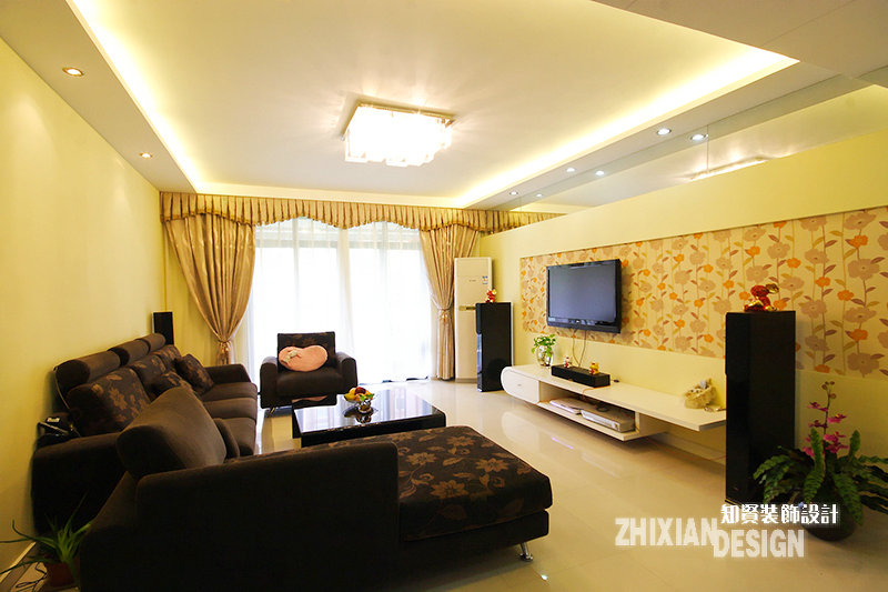 客厅图片来自上海知贤设计小徐在居家暖色系的另类畅想的分享